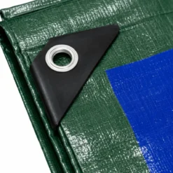Telo Occhiellato Impermeabile in Polietilene Verde Blu 10x12m 130g/m2