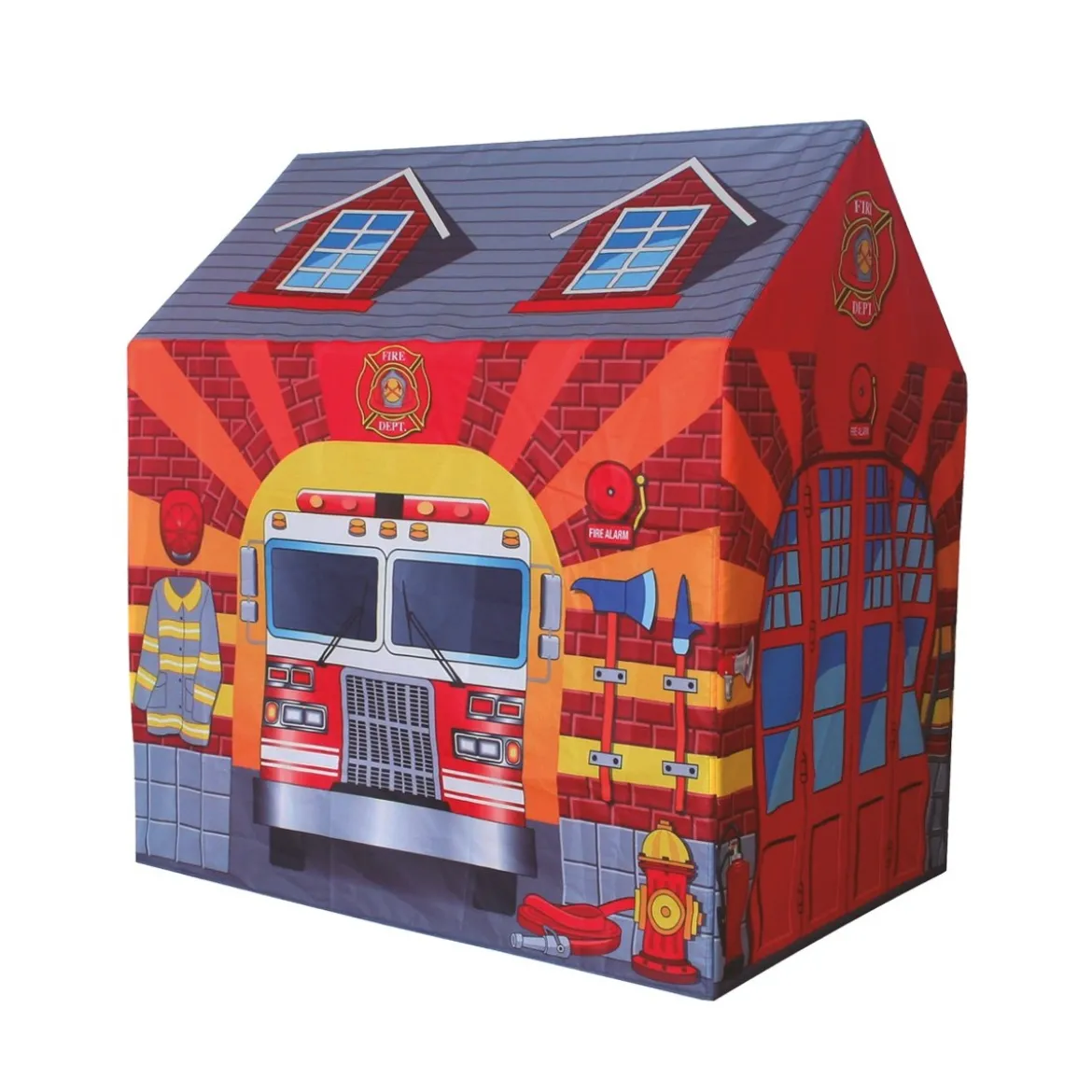 Tenda da Gioco per Bambini Caserma Pompieri Casetta Bimbi Uso Interno Esterno