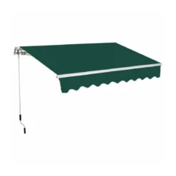 Tenda da Sole a Bracci Retrattili 300x200 Verde con Rullo per Esterno da Balcone