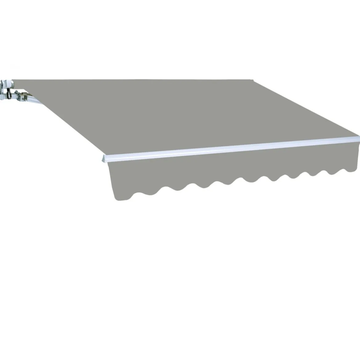 Tenda da Sole a Bracci Retrattili 3 metri Grigio con Rullo per Esterno da Balcone