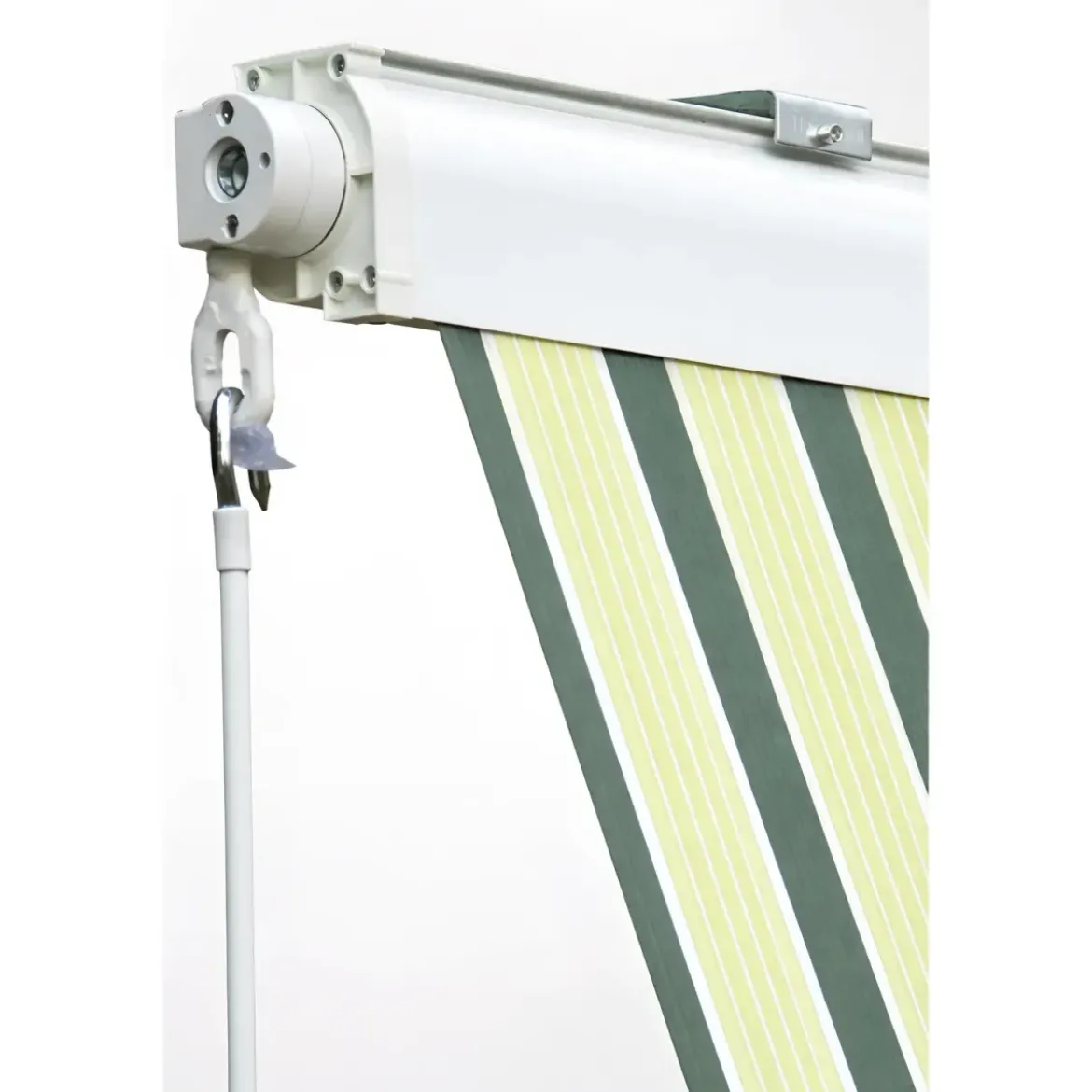 Tenda da Sole a Caduta con Bracci 250x250 Riga Verde Cassonata