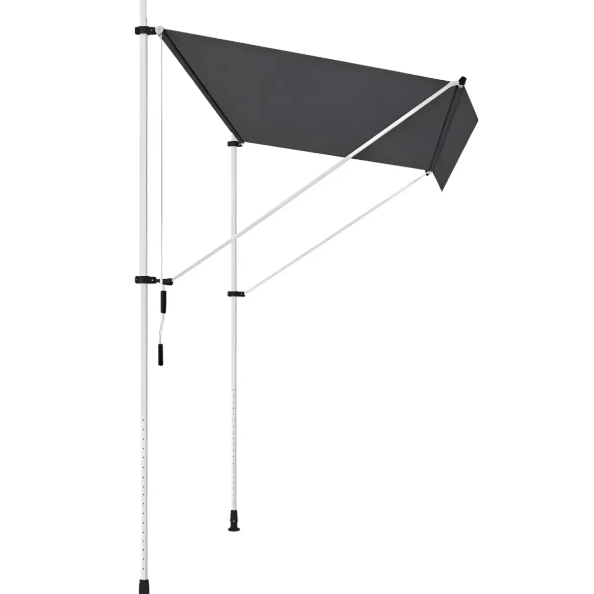 Tenda da Sole a Caduta Senza Viti 250x130 Altezza Regolabile Antracite