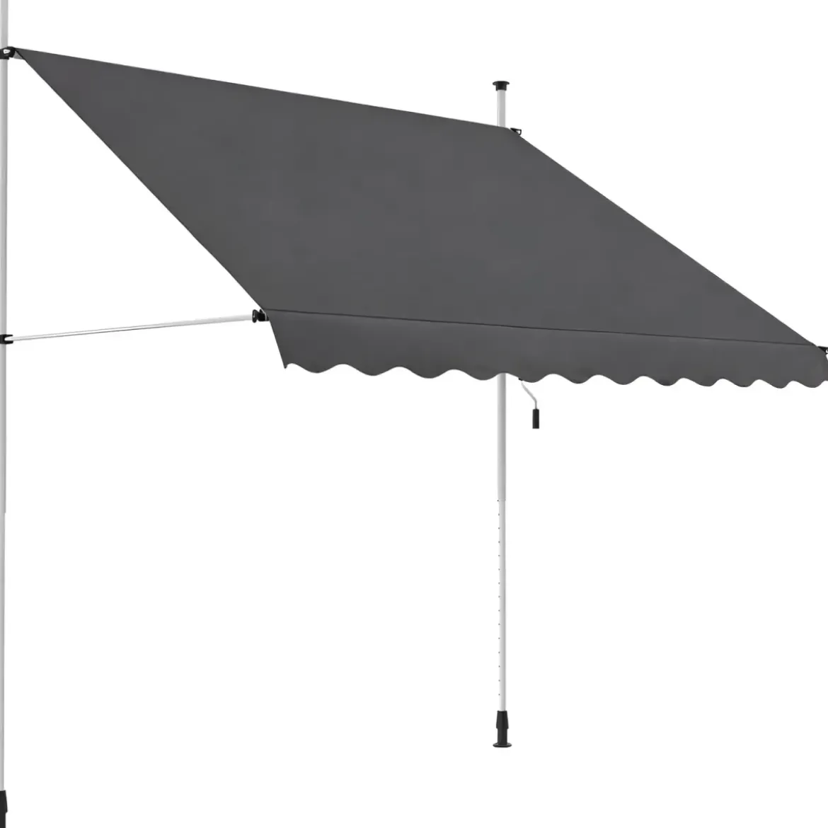 Tenda da Sole a Caduta Senza Viti 250x130 Altezza Regolabile Antracite