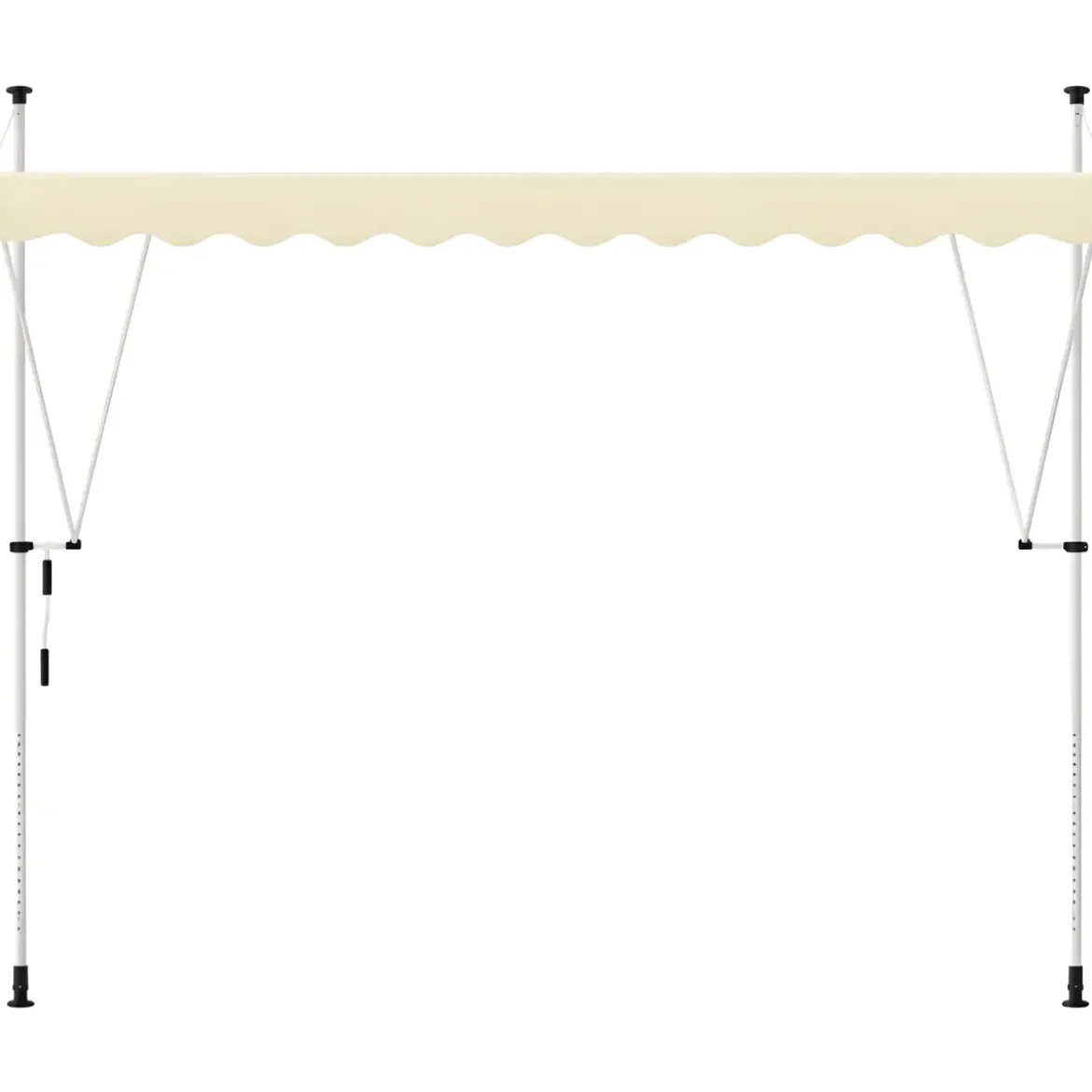 Tenda da Sole a Caduta Senza Viti 300x130 Altezza Regolabile Beige