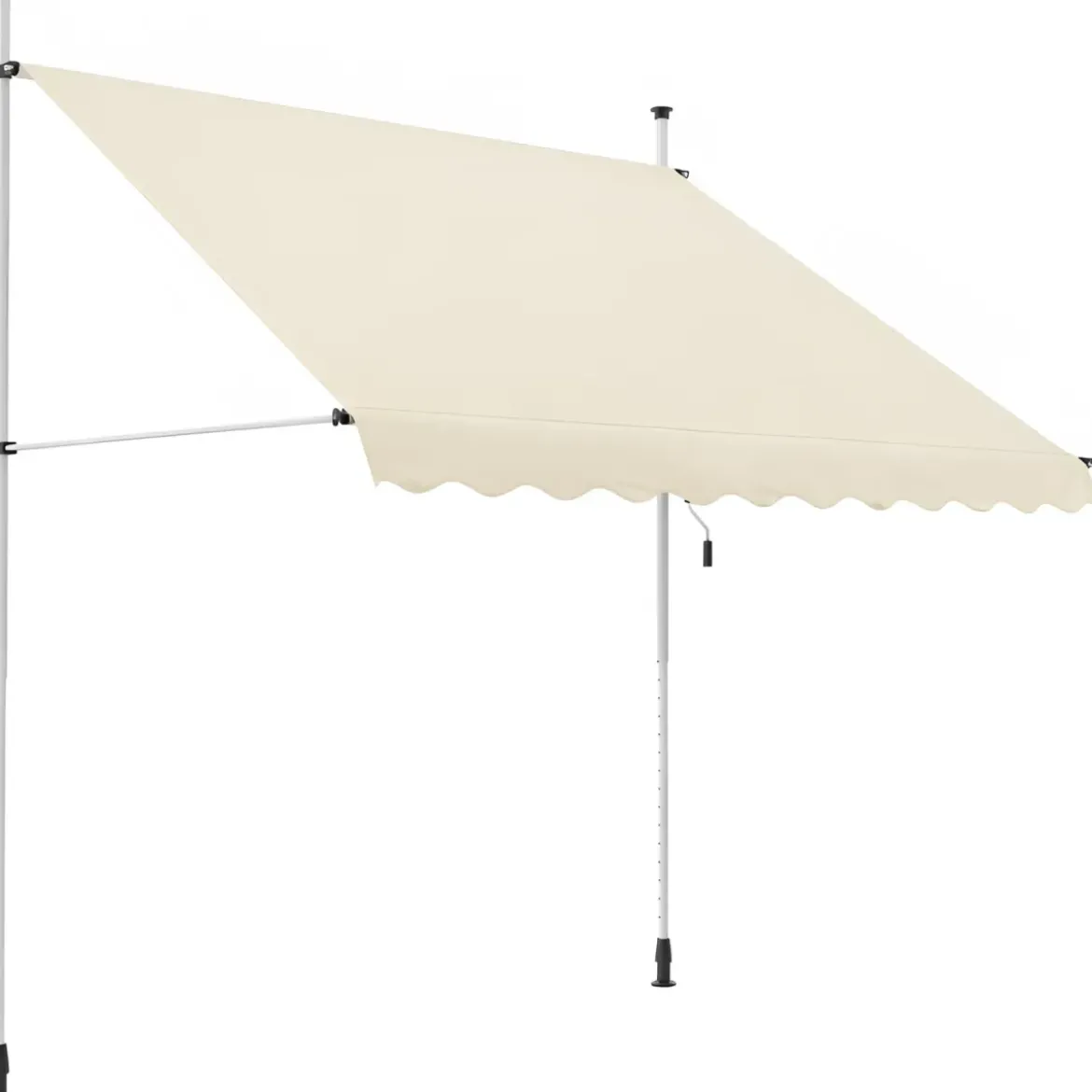 Tenda da Sole a Caduta Senza Viti 300x130 Altezza Regolabile Beige
