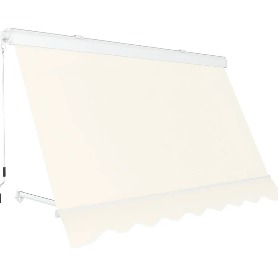 Tenda da Sole a Caduta 80x250 Beige Cassonata con Bracci da Esterno