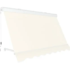 Tenda da Sole a Caduta 250x250 Beige con Bracci Cassonata da Esterno