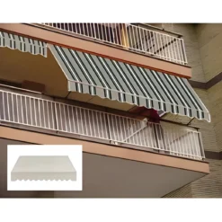 Tenda da Sole a Caduta 300x250 cm Balcone Alluminio Poliestere Tortora