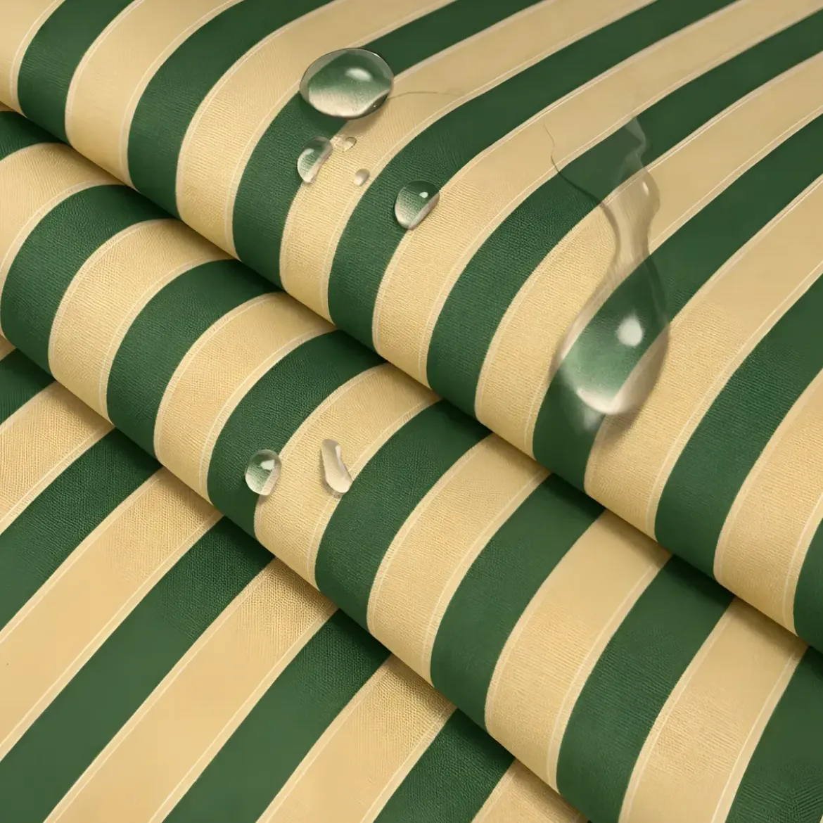 Tenda da Sole a Caduta 250x250 cm Rigato Verde Bianco Senza Cassone