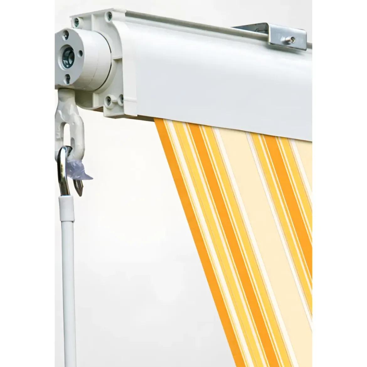 Tenda da Sole a Caduta 250x250 Rigato Giallo Bianco Cassonata da Esterno