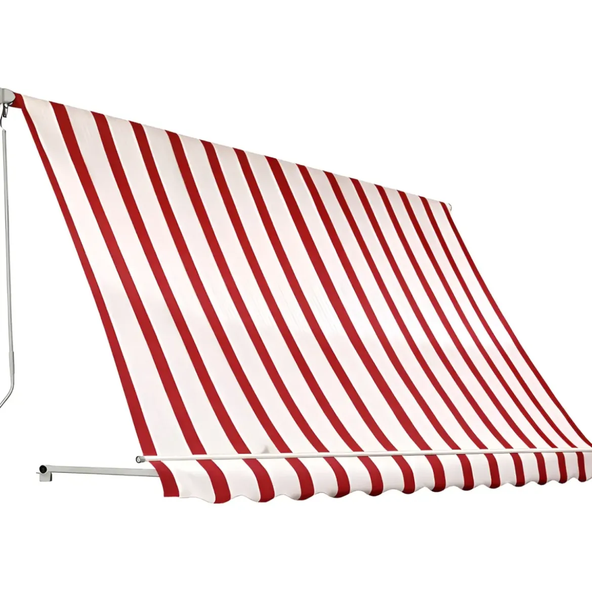 Tenda da Sole a Caduta 100x250 Rigato Bordeaux Crema Senza Cassone