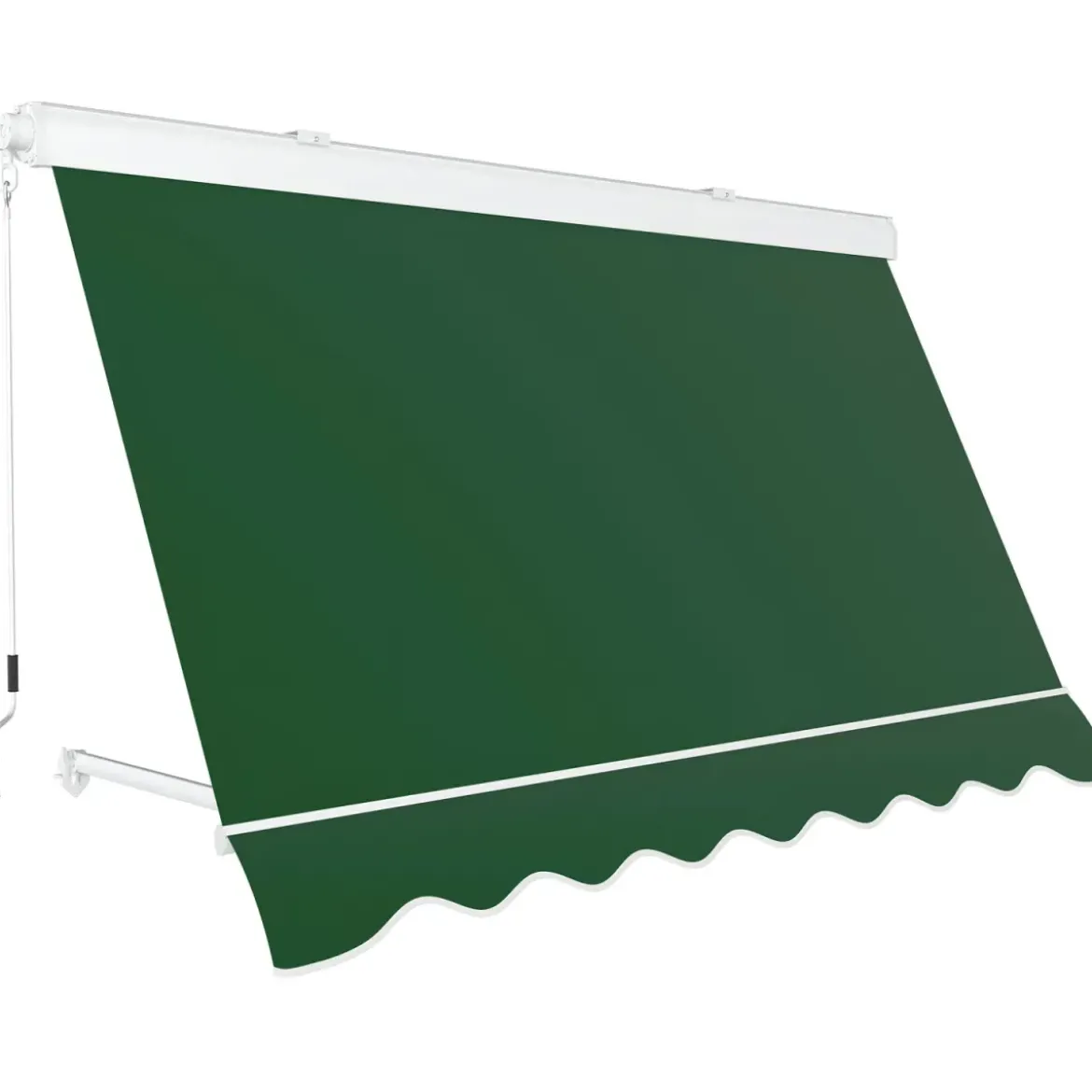 Tenda da Sole a Caduta 80x250 Verde Cassonata con Bracci da Esterno