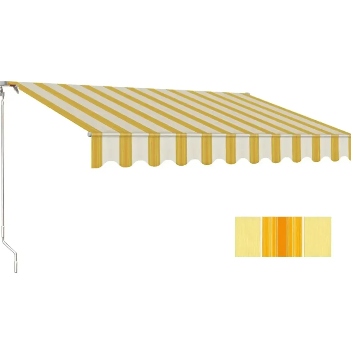 Tenda da Sole Avvolgibile Barra Quadra 250x200 cm Giallo Bianco