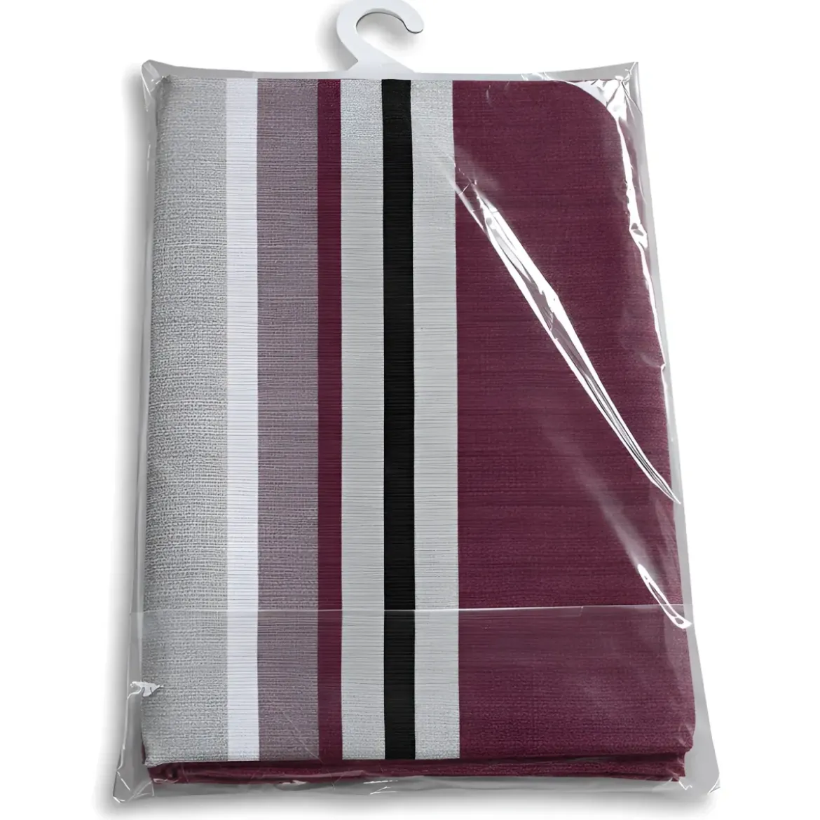 Tenda da Sole Cotone 140x250 Multiriga Marrone Lavabile Anelli Ganci