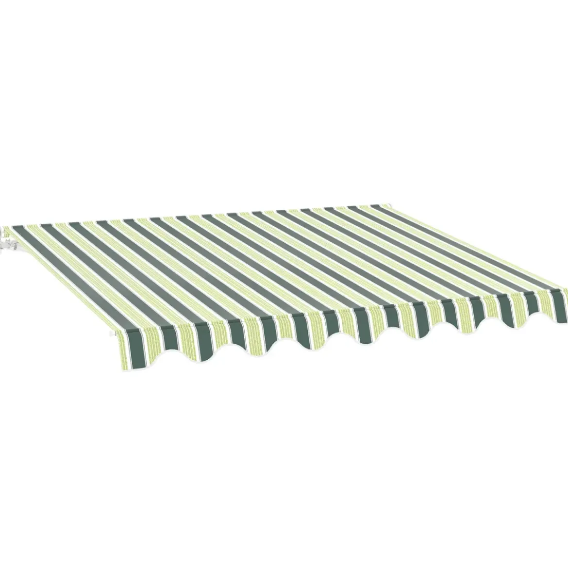 Tenda da Sole Eco 400x300 Rigata Verde Bianco Barra Quadra Estensibile