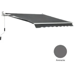 Tenda da Sole Grigio 200x150 con Bracci Retrattili Pendenza Regolabile