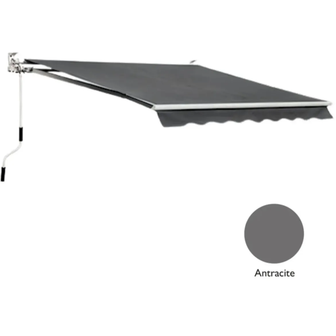 Tenda da Sole Grigio 200x150 con Bracci Retrattili Pendenza Regolabile