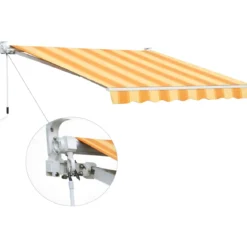 Tenda da Sole Riga Gialla 400x300 Bracci Retrattili a Barra Quadra