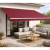 Tenda da Sole Rossa 200x150 Bracci Inclinazione Regolabile Barra Quadra