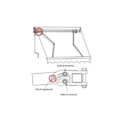 Tenda da Sole 250x200 a Bracci Retrattili Riga Gialla Rullo per Esterno Terrazzo