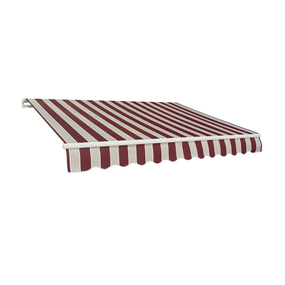 Tenda da Sole 300x200 a Bracci Retrattili Righe Rossa Rullo per Esterno Terrazzo