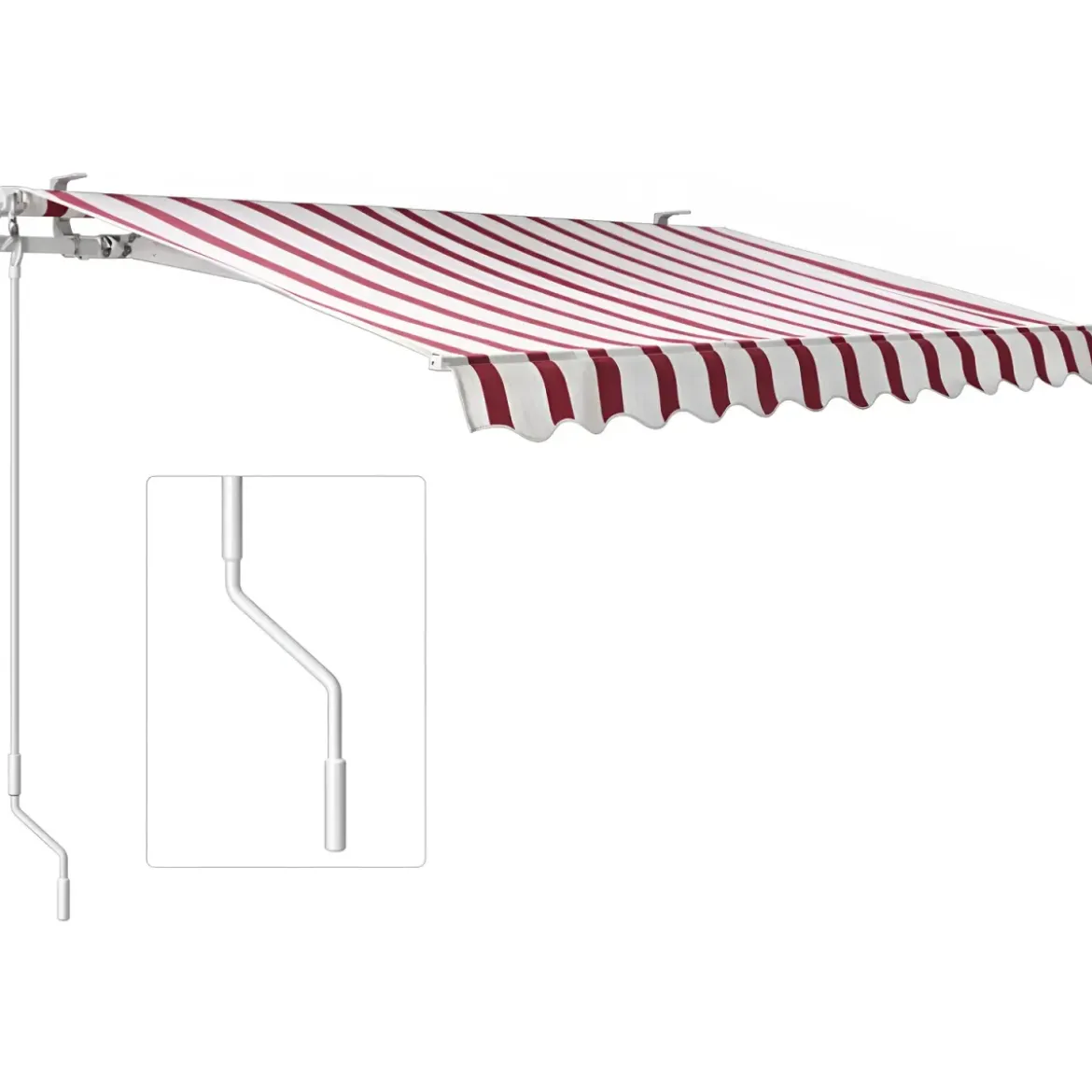 Tenda da Sole 200x150 Rigata Bordeaux Crema Barra Quadra Balcone