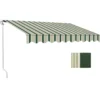 Tenda da Sole 200x150 Rigata Verde Bianco Barra Quadra Avvolgibile