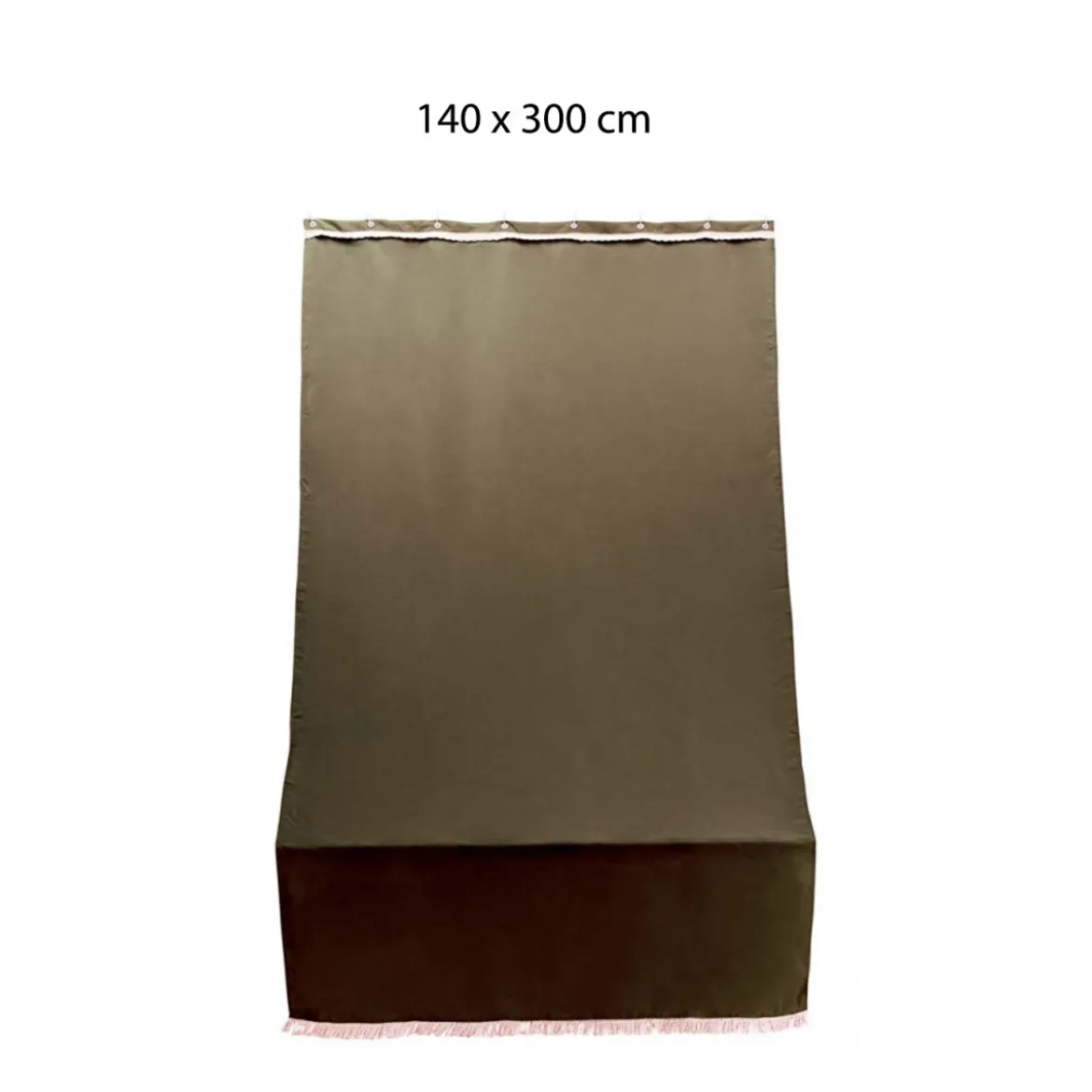 Tenda 140x300 Parasole Marrone a Soffitto con Anelli per Balcone