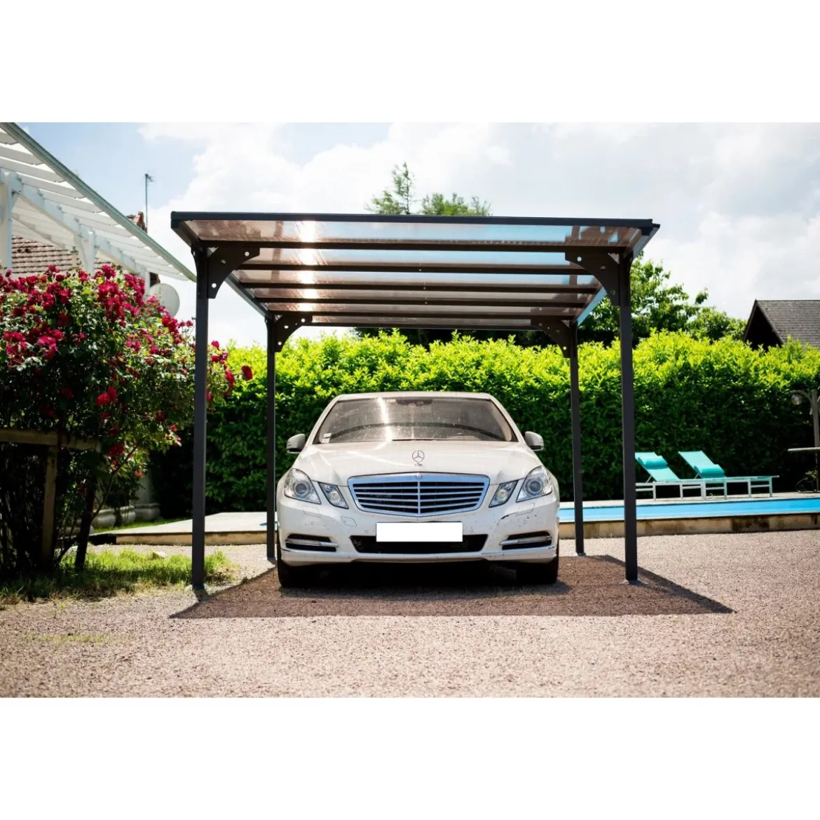 Tettoia in Alluminio 3x5 metri Carport Policarbonato Gazebo Posto Auto