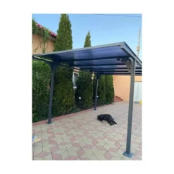 Tettoia in Alluminio 3x5 metri Carport Policarbonato Gazebo Posto Auto