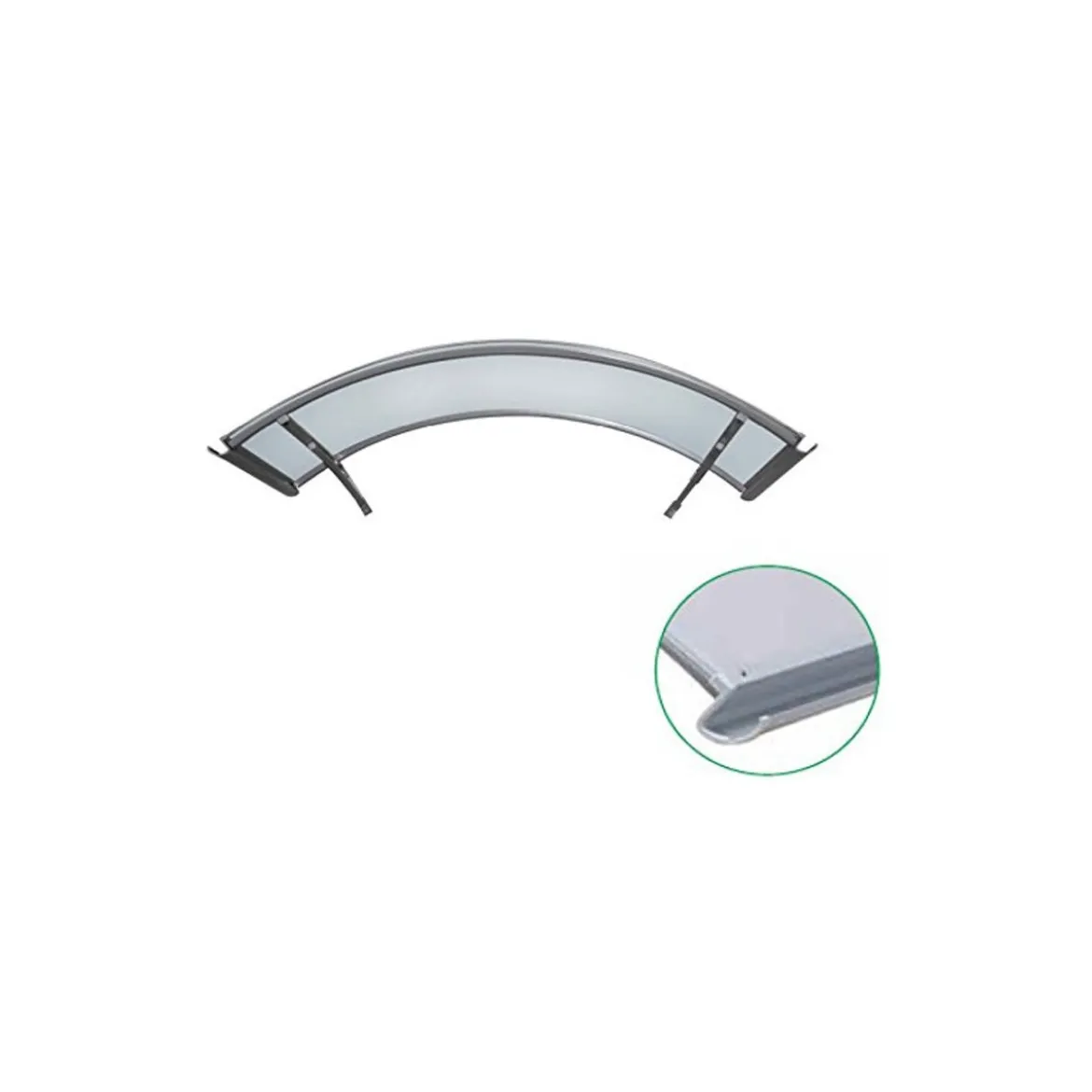 Tettoia Tonda 140x90 Alluminio Pensilina Arco Satinato Opalino Sgocciolatoio