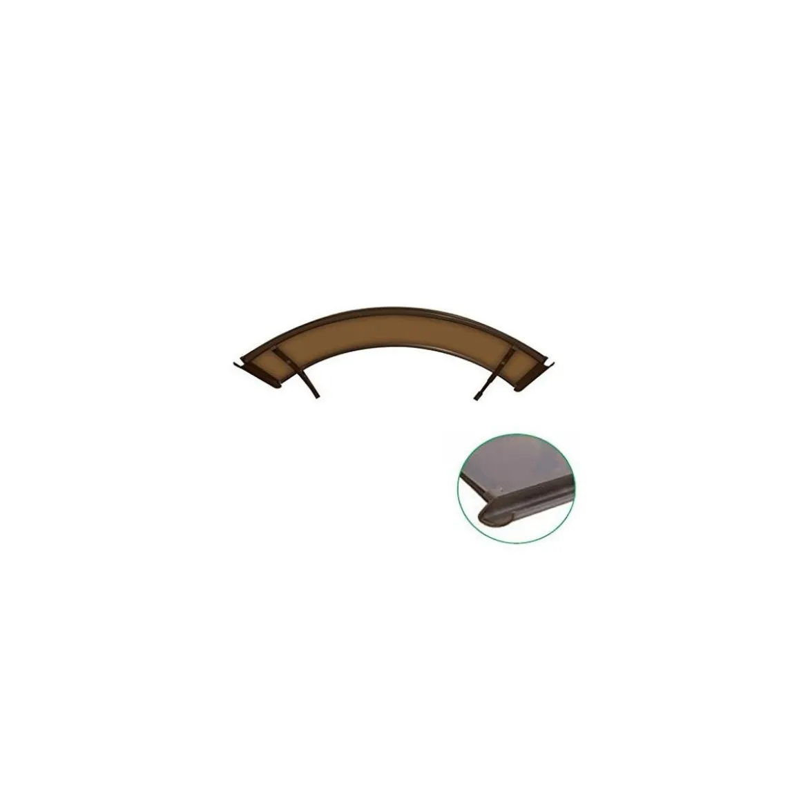 Tettoia Tonda 140x90 Bronzo Alluminio Pensilina Arco Fume Satinato Sgocciolatoio