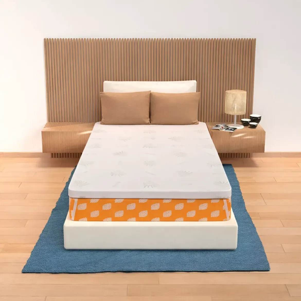 Topper Memory Foam Una Piazza e Mezza 120x195 cm h5 Sfoderabile Aloe