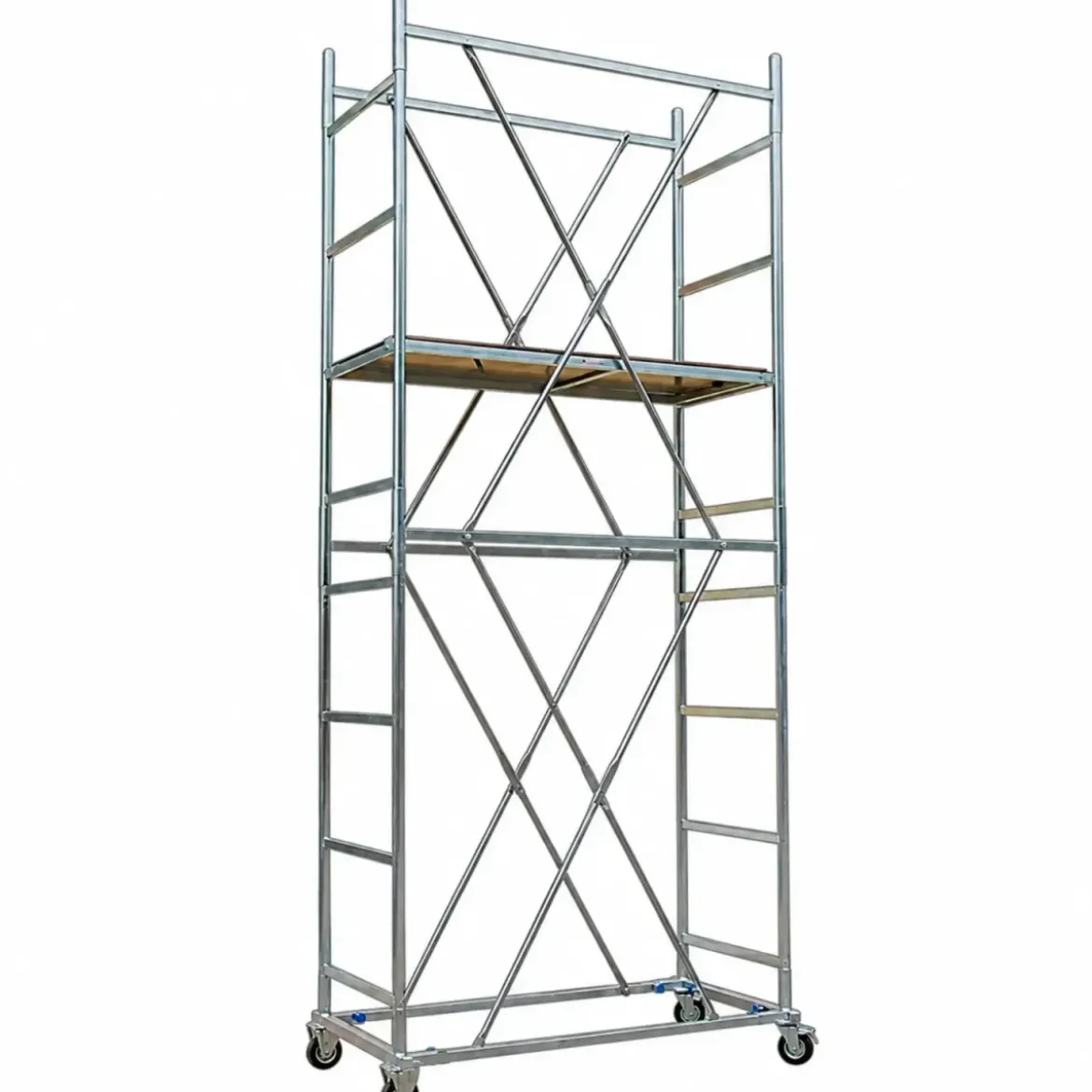 Trabattello Acciaio Zincato Ponteggio Piano con Botola Lavoro h 457cm