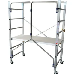 Trabattello Alluminio Pieghevole 198,5 cm Piano 153x68 cm Ruote Freno