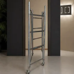 Trabattello Ponteggio Acciaio 160x80 cm Mezzopiano Ruote Lavoro 320 cm