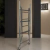 Trabattello Ponteggio Acciaio Altezza 390 cm Mezzopiano Ruote Girevoli