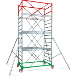 Trabattello Ponteggio Professionale con Botola Parapetto Aste h590 cm