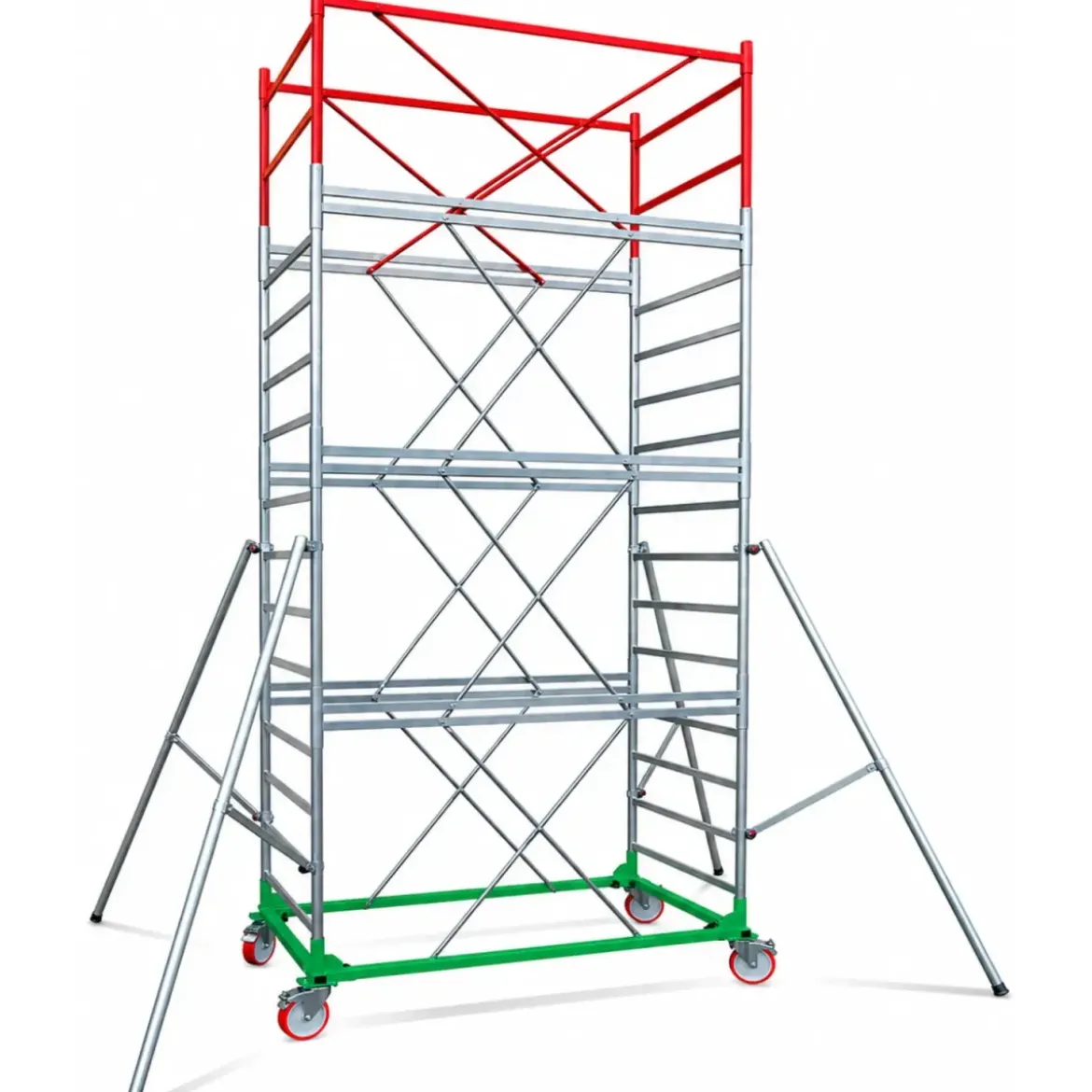 Trabattello Ponteggio Professionale con Botola Parapetto Aste h590 cm