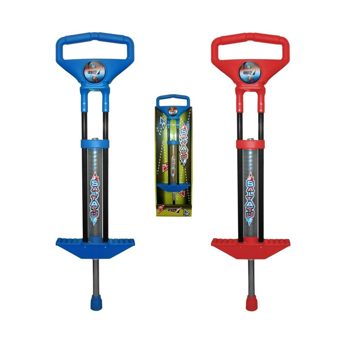 Trampolo a Molla 97 cm per Bambini e Adulti con Punta in Gomma Antiscivolo