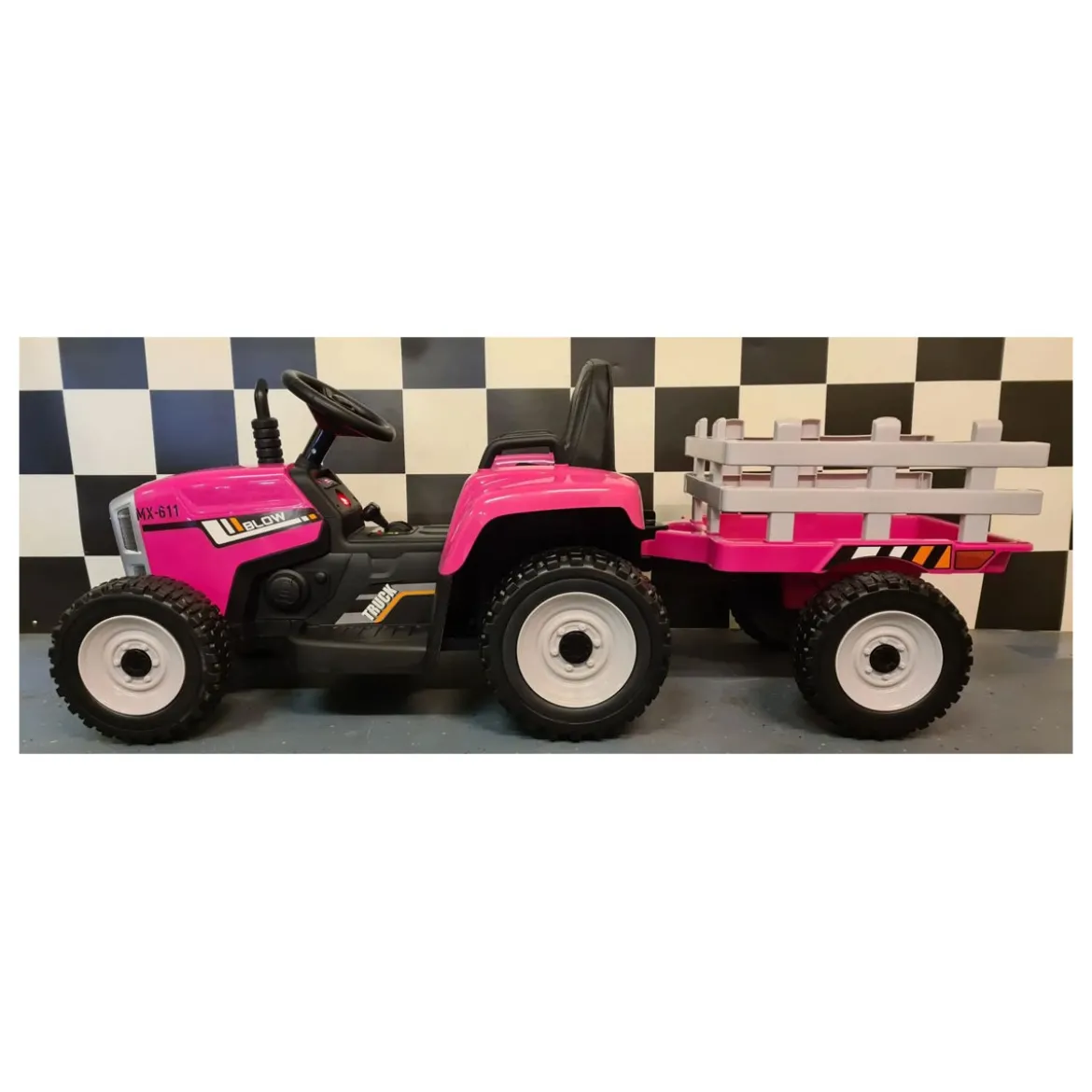 Trattore Macchina Elettrica per Bambina a Batteria 12V Rosa Telecomandata Bimbi