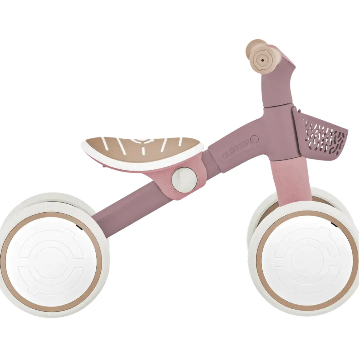 Triciclo Cavalcabile Rosa Ergonomico Ecologico Cestino per Equilibrio