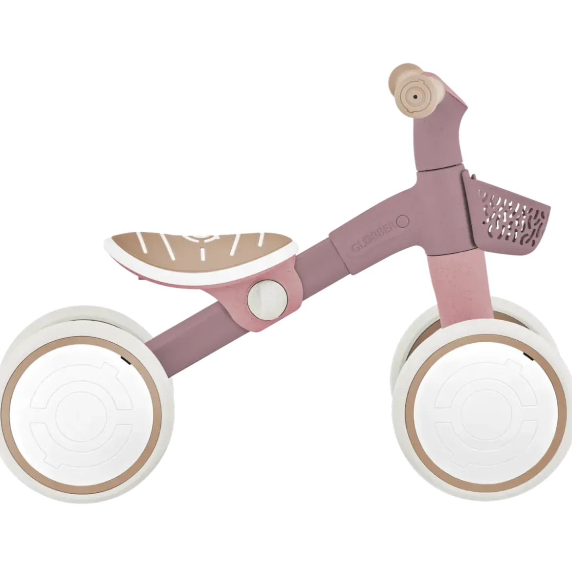 Triciclo Cavalcabile Rosa Ergonomico Ecologico Cestino per Equilibrio