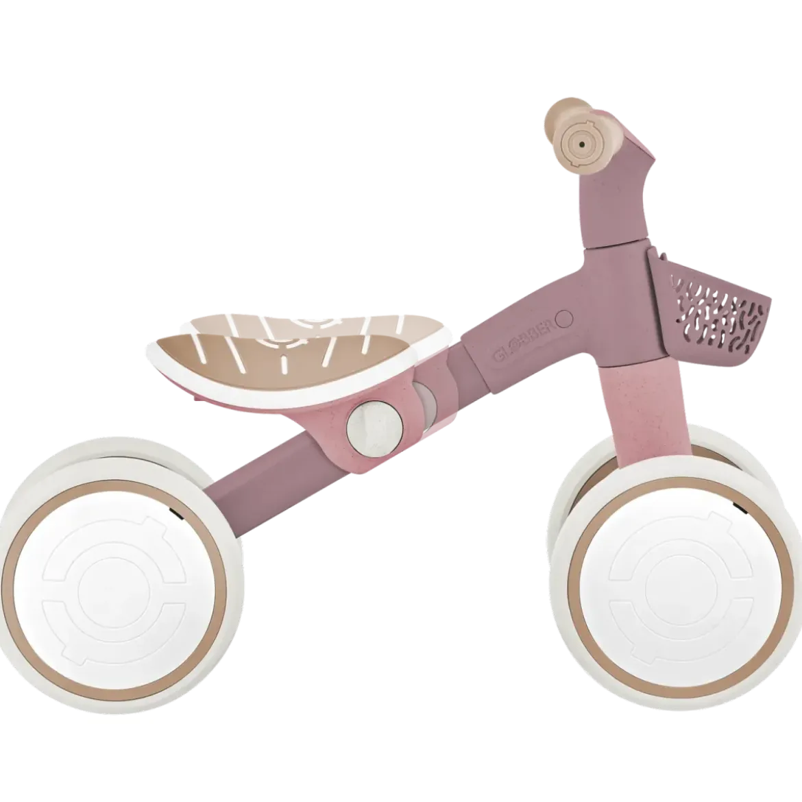 Triciclo Cavalcabile Rosa Ergonomico Ecologico Cestino per Equilibrio