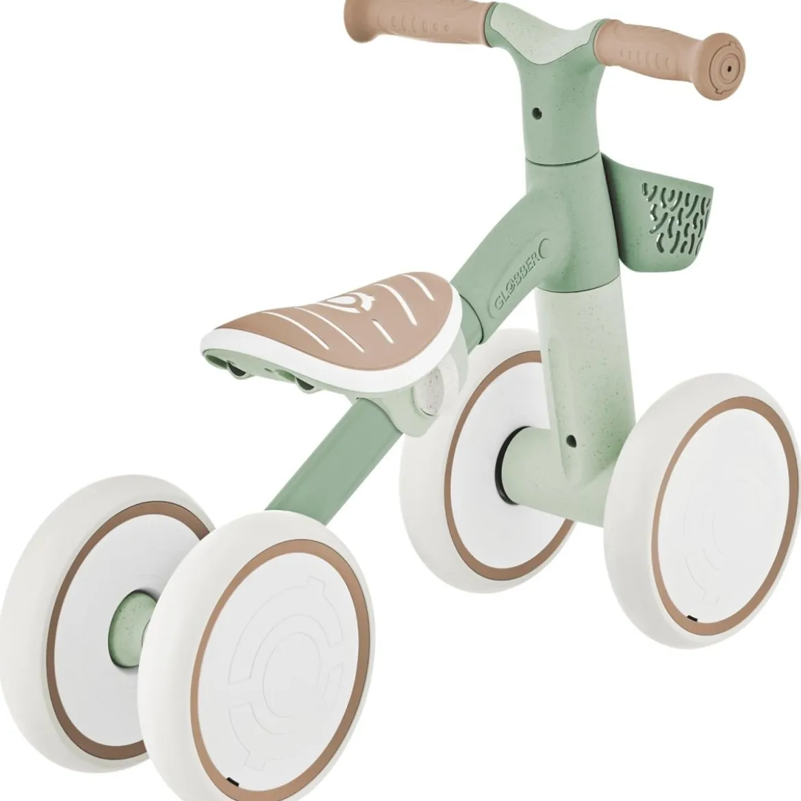 Triciclo Cavalcabile Verde Ergonomico Ecologico Cestino per Equilibrio