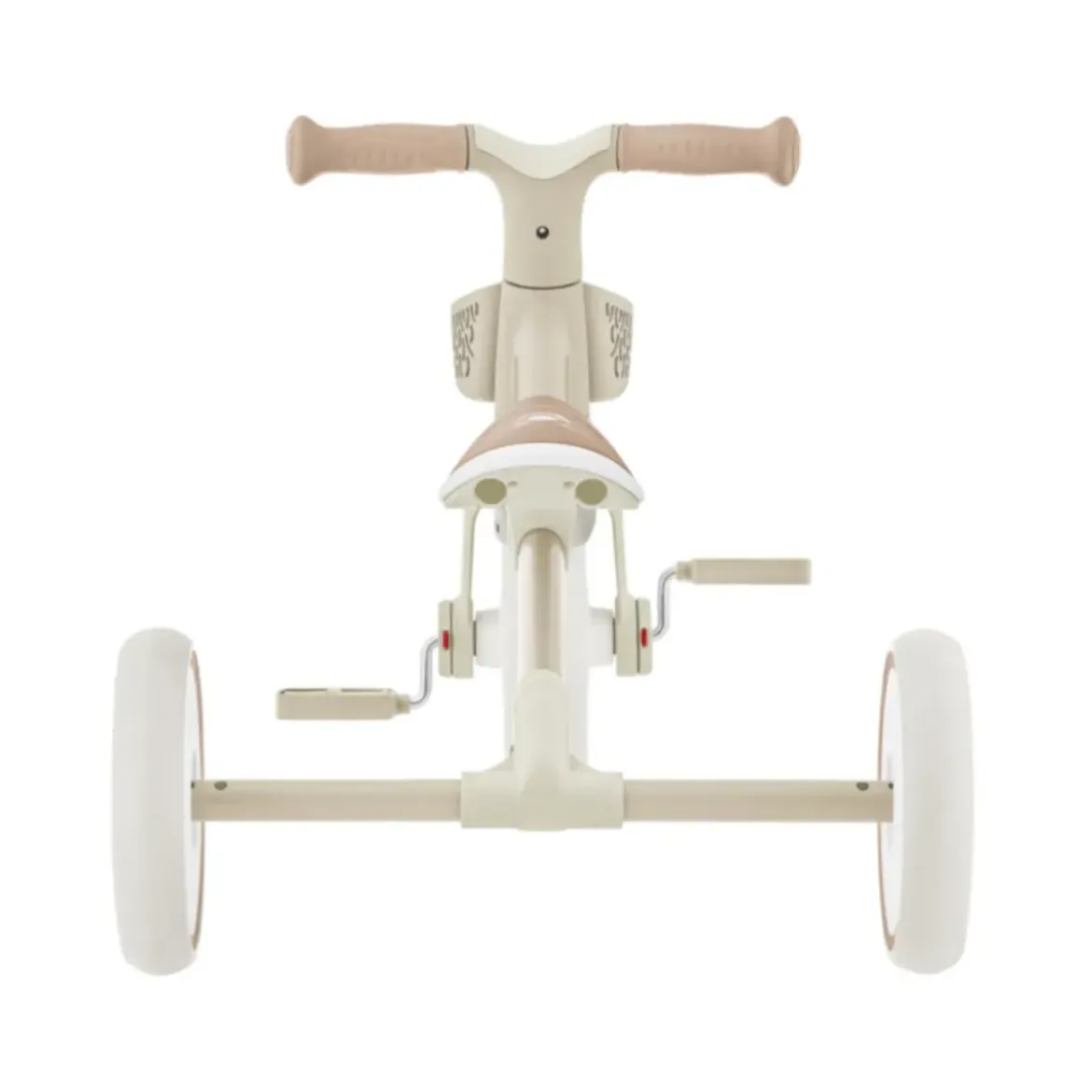 Triciclo Evolutivo Bambini 2 in 1 Beige Regolabile Pedali Rimovibili