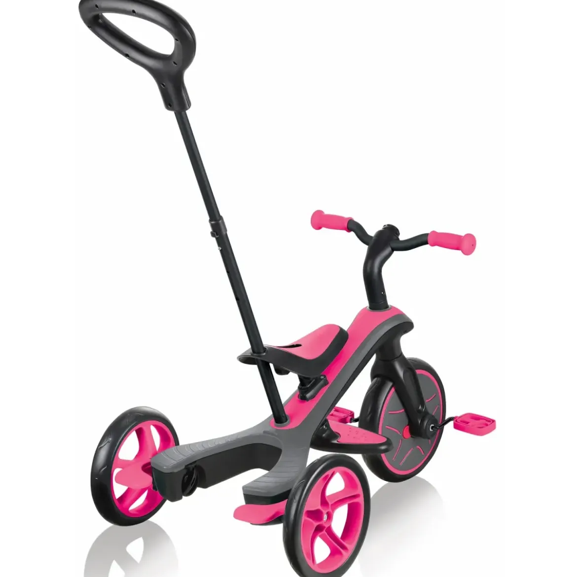 Triciclo Evolutivo per Bambini 4 in 1 Nero Rosa Neon Regolabile