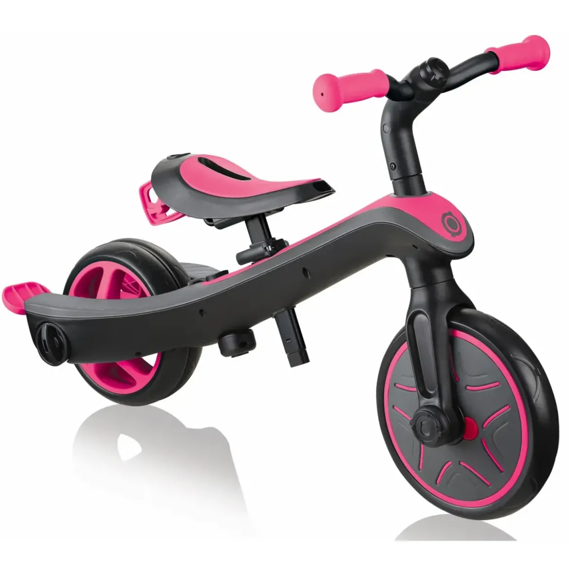 Triciclo Evolutivo per Bambini 4 in 1 Nero Rosa Neon Regolabile