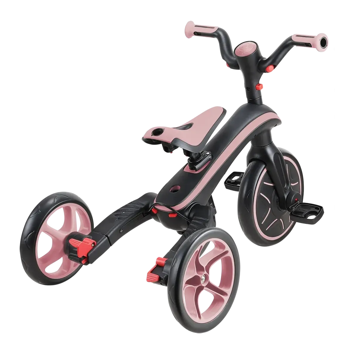 Triciclo Pieghevole 4 in 1 per Bambini Rosa Pastello con Ruote EVA