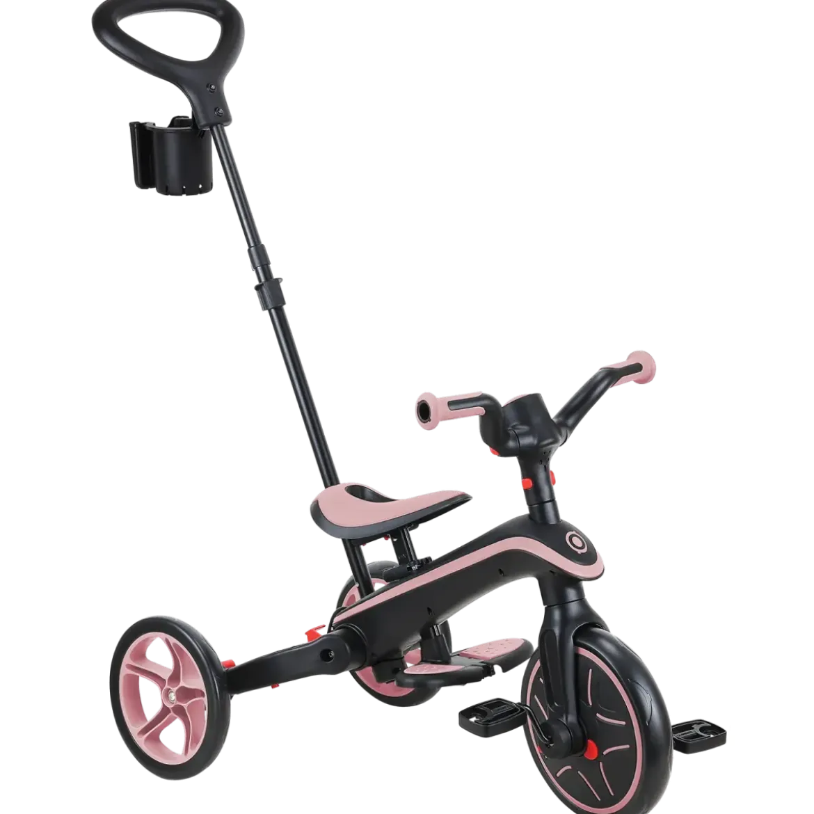 Triciclo Pieghevole 4 in 1 per Bambini Rosa Pastello con Ruote EVA